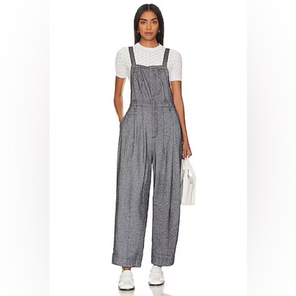 Free people Leonie Menswear overalls (navy combo)